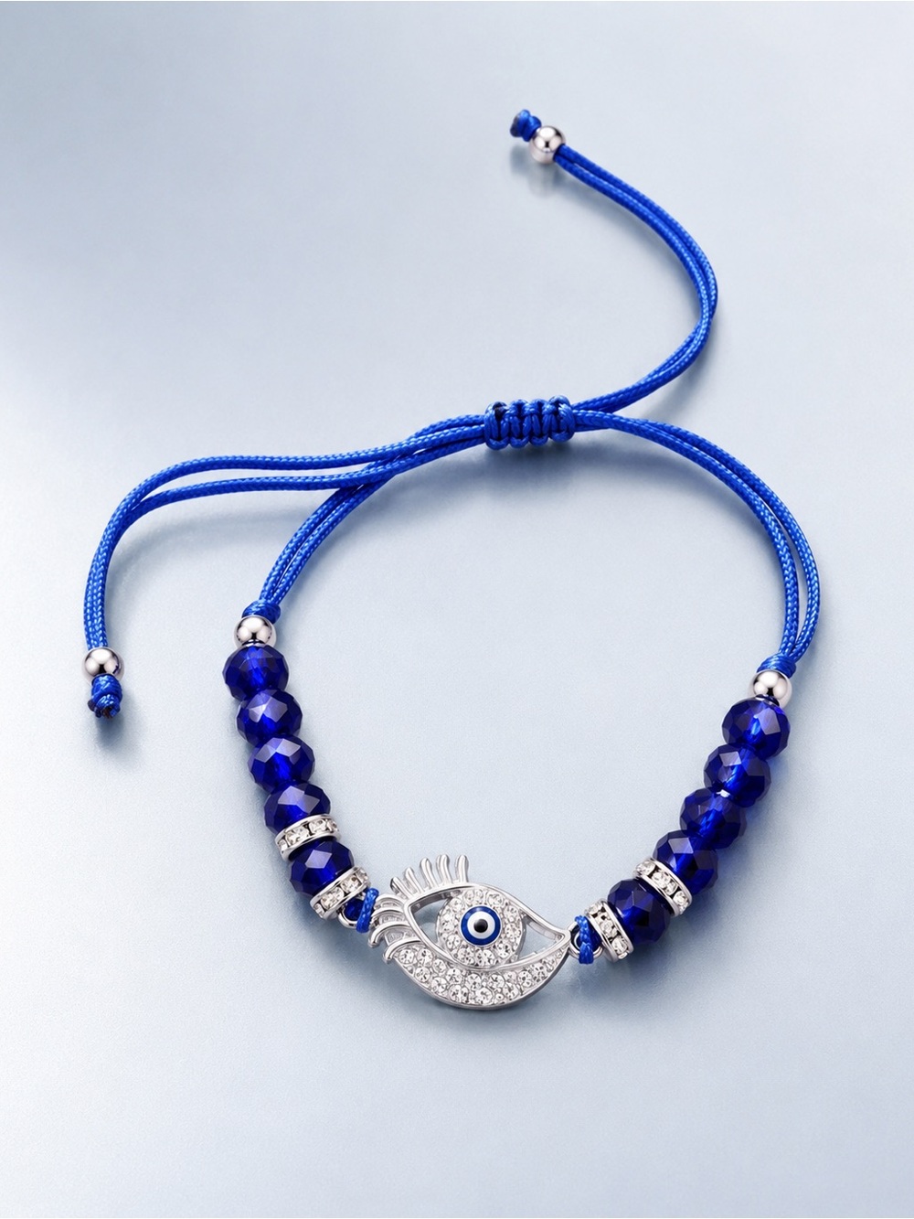 🧿Evil Eye Stretch Bracelet with Blue Beads #51